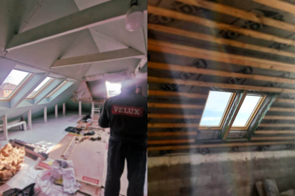 Установка мансардных окон VELUX