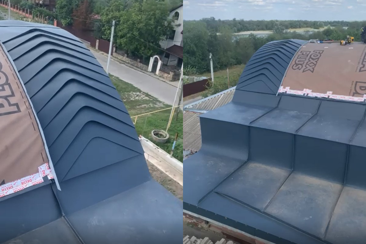 Монтаж фальцевой кровли и парапетов